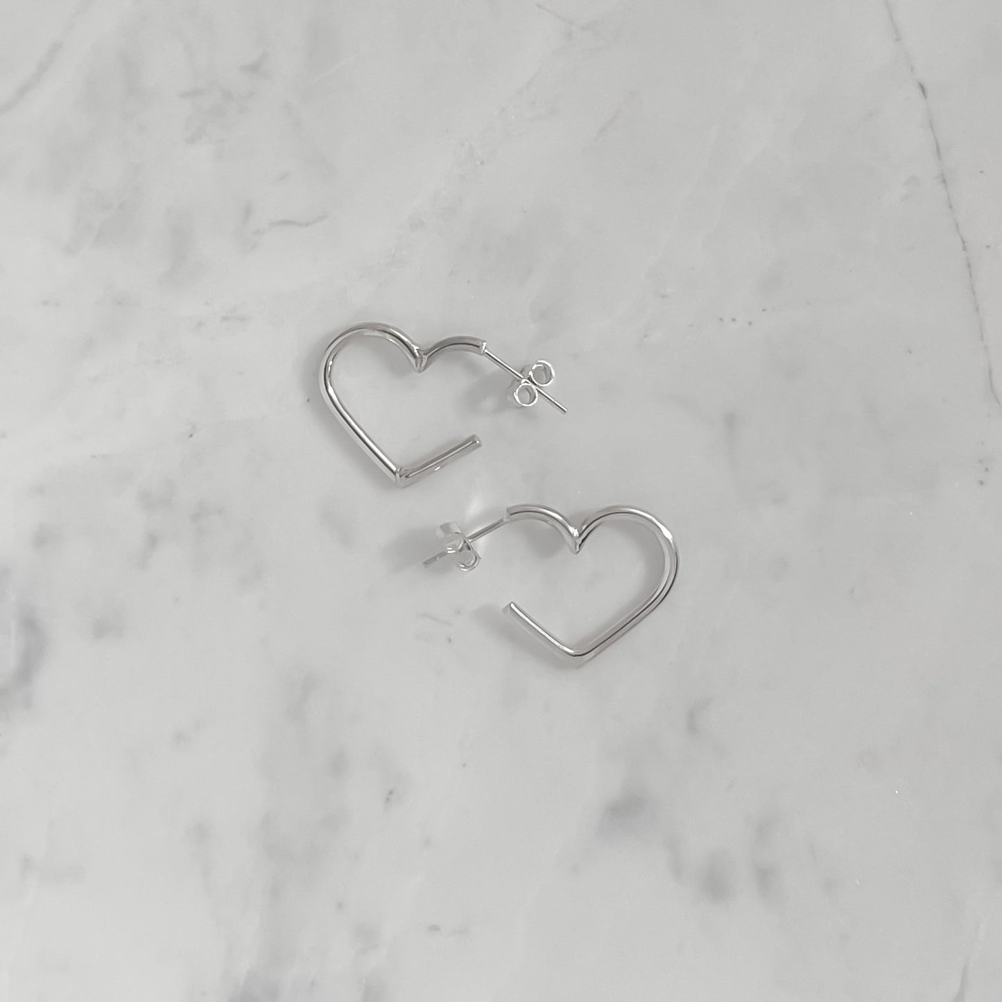 Heart Hoop Stud Earrings