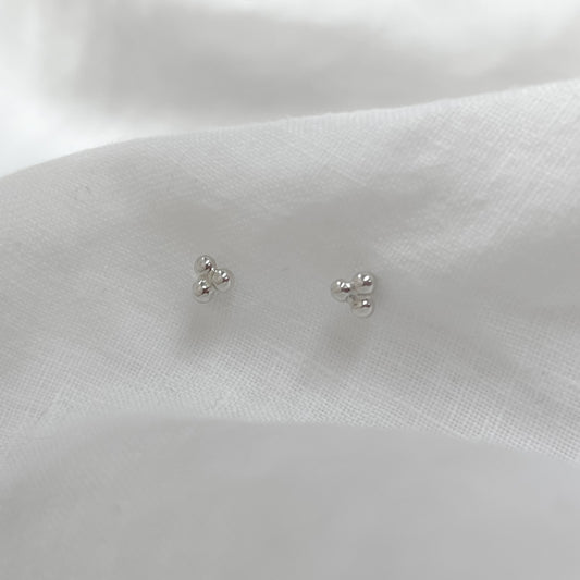 Recycled Sterling Silver Cluster Studs