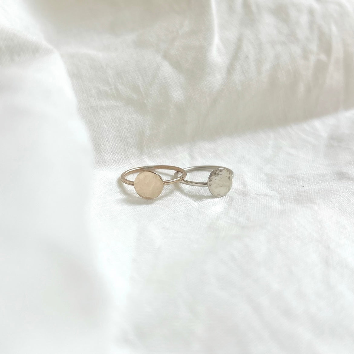 Textured Mini Disc Ring