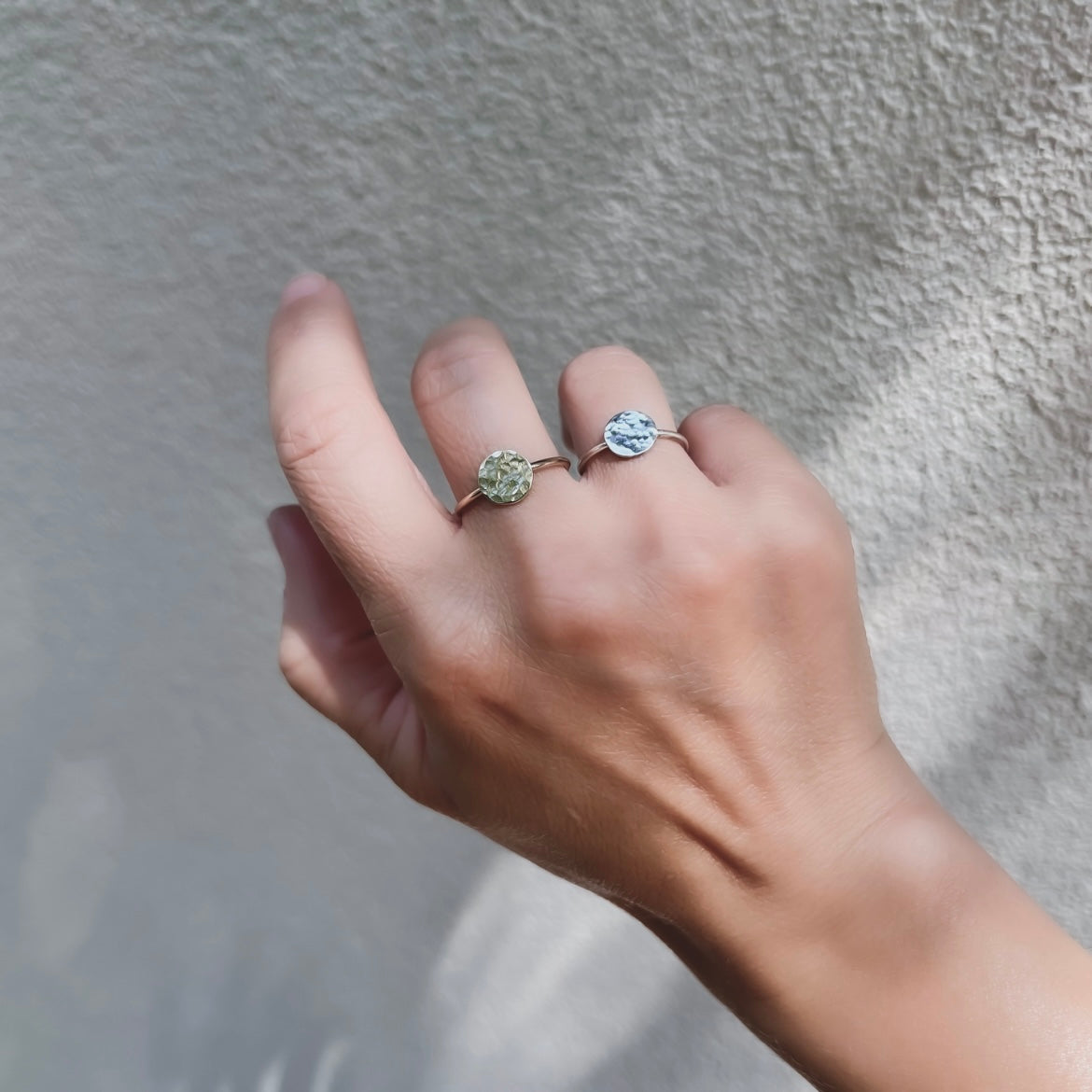 Textured Mini Disc Ring