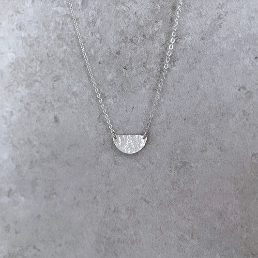 Textured Half Disc Necklace